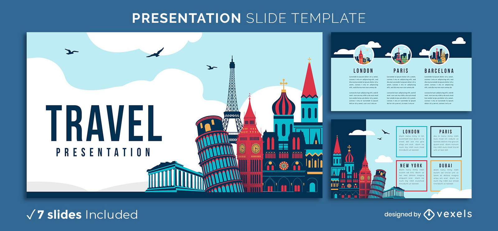 World Travel Presentation Template Vector Download