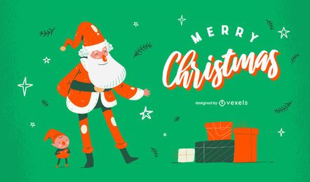 Santa Merry Christmas Cartoon Design Santa Merry Christmas Cartoon Design