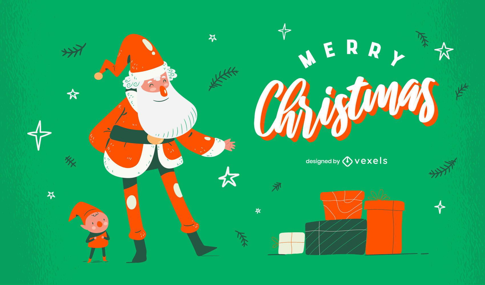 Santa Frohe Weihnachten Cartoon Design - Vektor Download