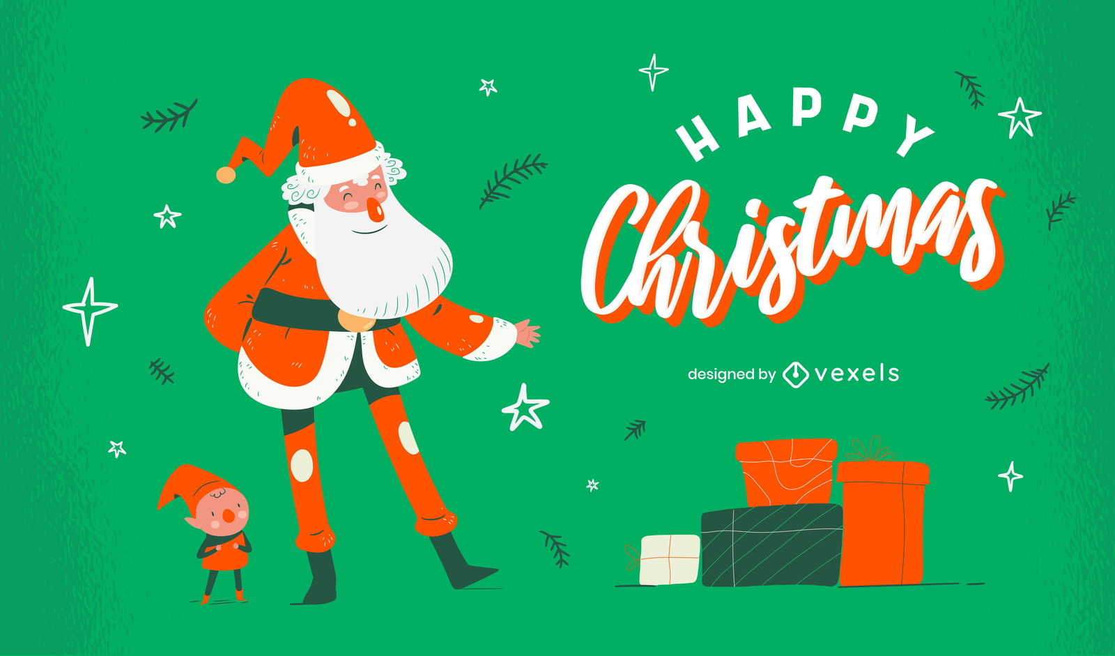 Santa Merry Christmas Cartoon Design