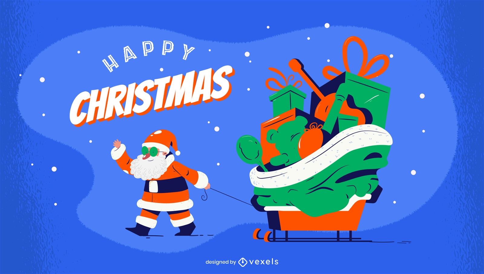Diseño de dibujos animados de Navidad Santa