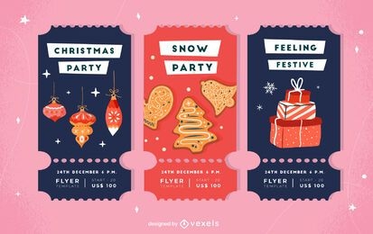 Christmas Party Ticket Invitiation Pack