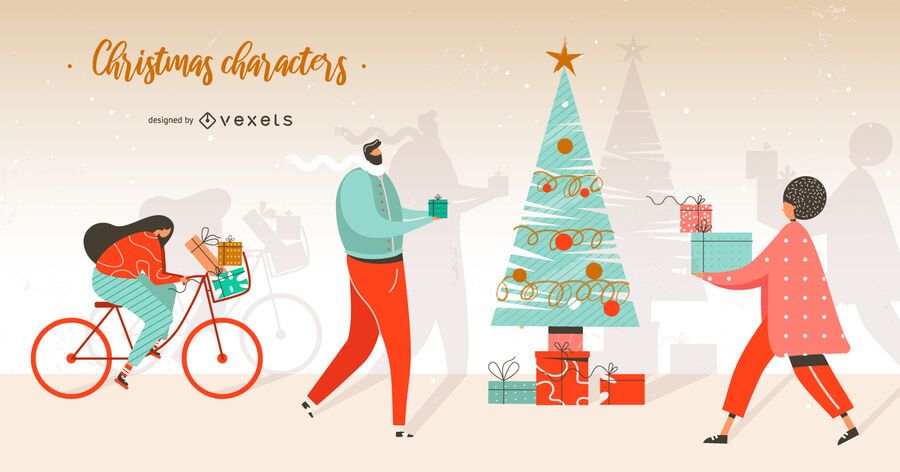 Christmas character illustration set Christmas character illustration set