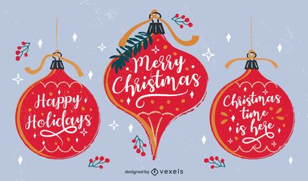 Christmas Lettering Ornaments Design Pack Christmas Lettering Ornaments Design Pack