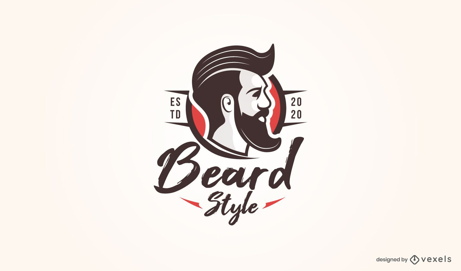 Modelo de logotipo estilo barba