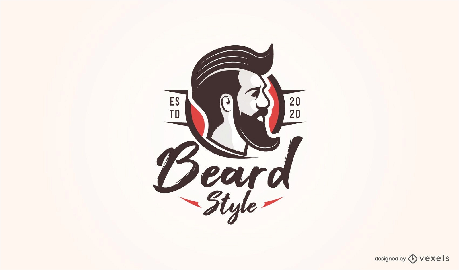 Plantilla de logotipo de estilo barba