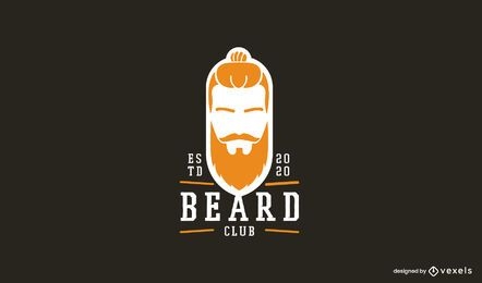 Plantilla de logotipo de barba larga