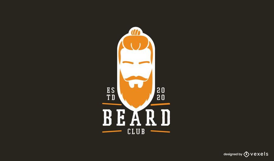 Plantilla de logotipo de barba larga Plantilla de logotipo de barba larga
