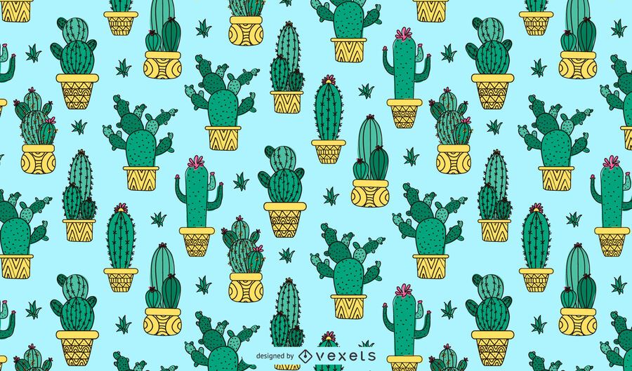 Cactus pot pattern design Cactus pot pattern design