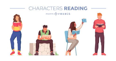 Diseño de escenografía de personajes de lectura