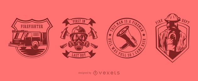 Paquete de diseño de insignia de bombero Paquete de diseño de insignia de bombero