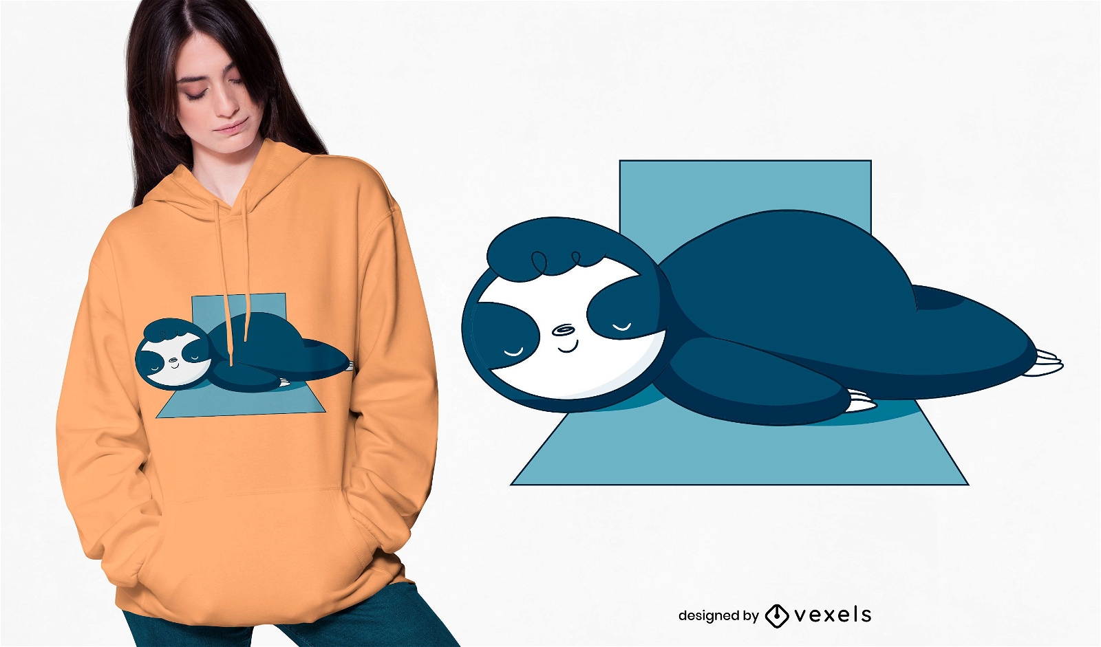 Design de camiseta para preguiça dormindo