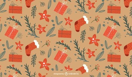 Diseño de patrón de calcetines navideños