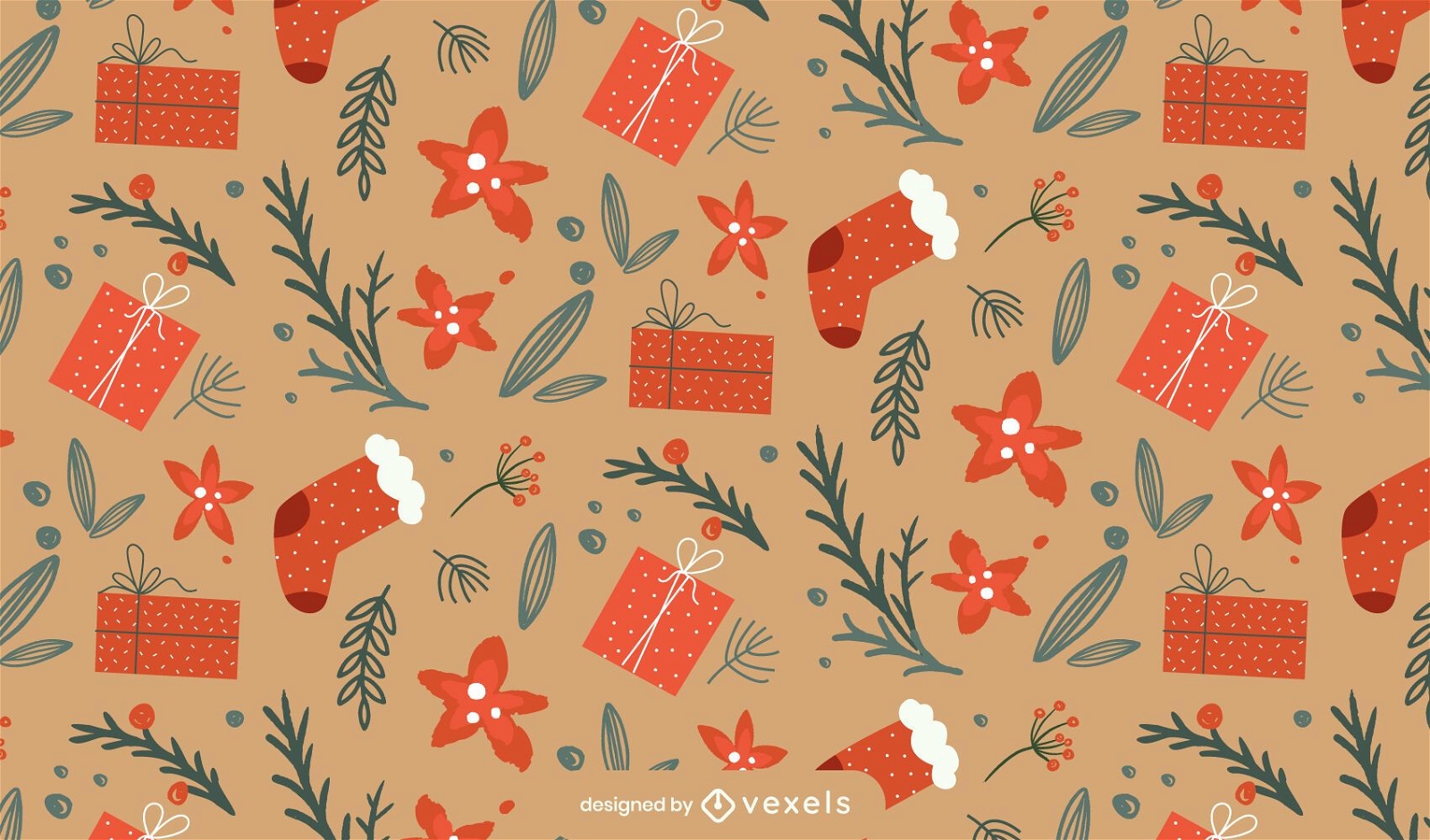 Christmas socks pattern design