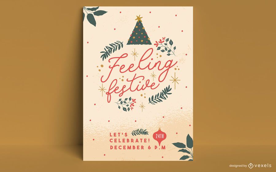 Feeling festive christmas poster design Feeling festive christmas poster design