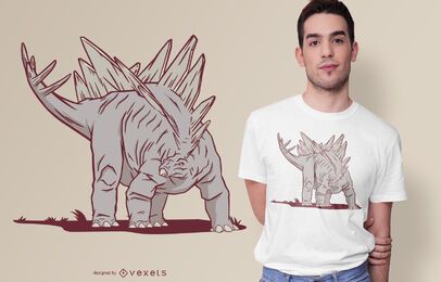 Design de camiseta do dinossauro estegossauro Design de camiseta do dinossauro estegossauro