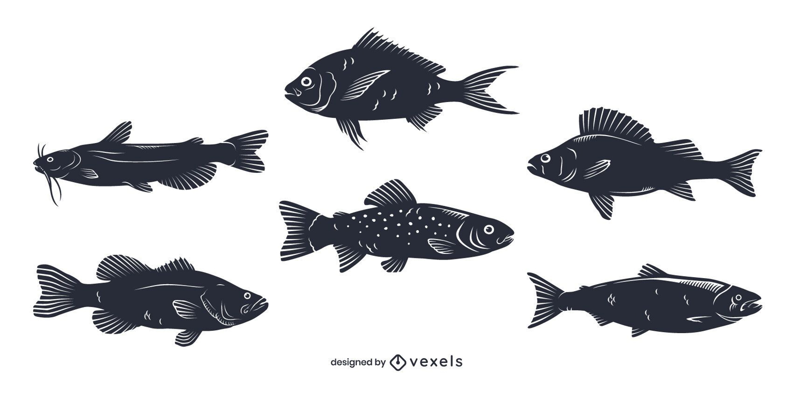 Download Freshwater Fish Silhouette Pack - Vector Download