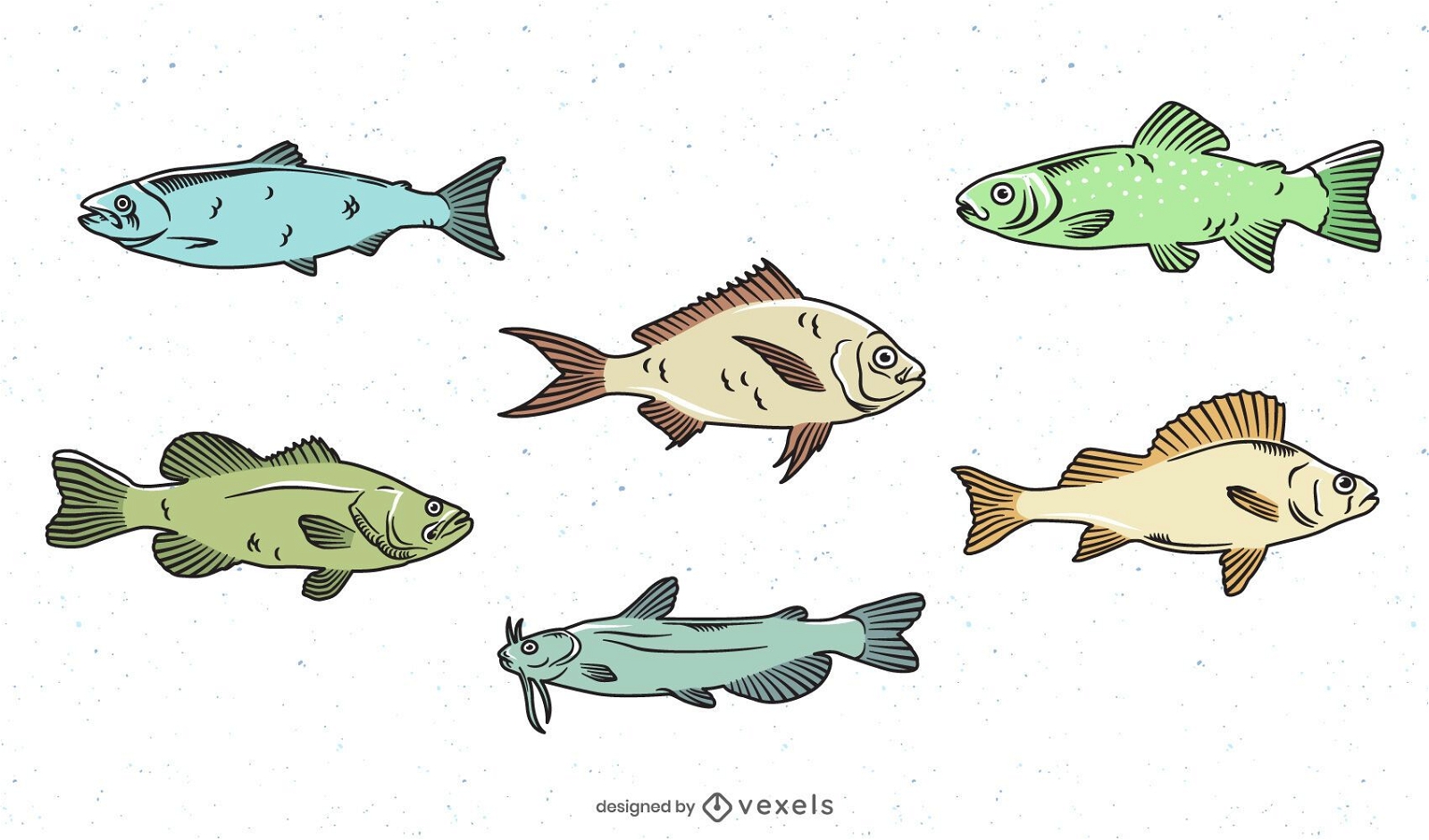 Paquete de diseño de peces de colores de agua dulce