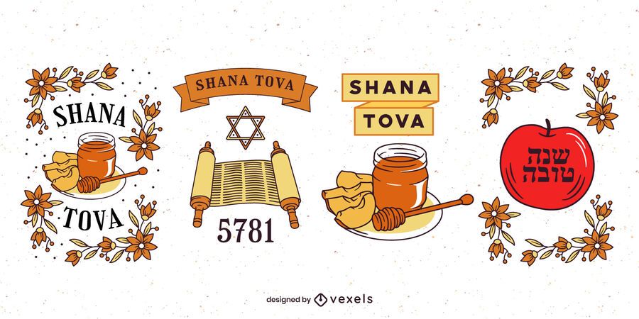 Conjunto de crachá Rosh Hashanah Conjunto de crachá Rosh Hashanah