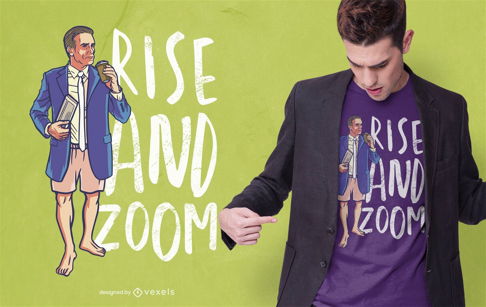 Design de camisetas Rise and Zoom