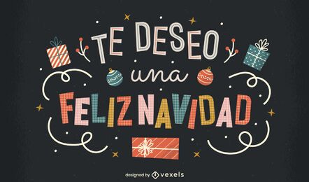 Christmas Feliz Navidad Lettering Design