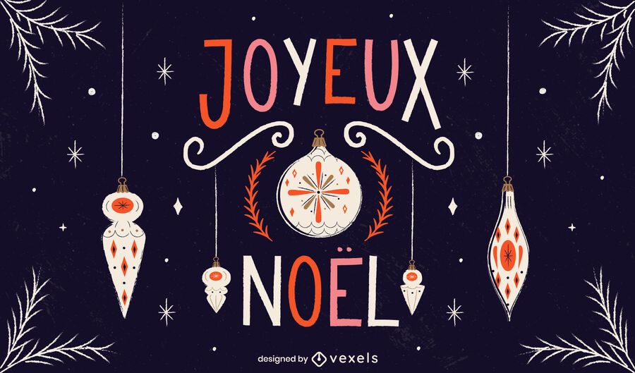 French Christmas Text Design French Christmas Text Design