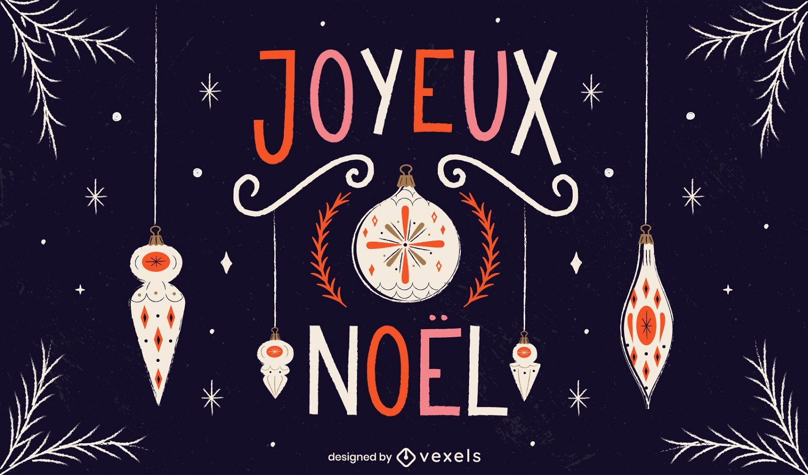 Französisches Weihnachtstextdesign