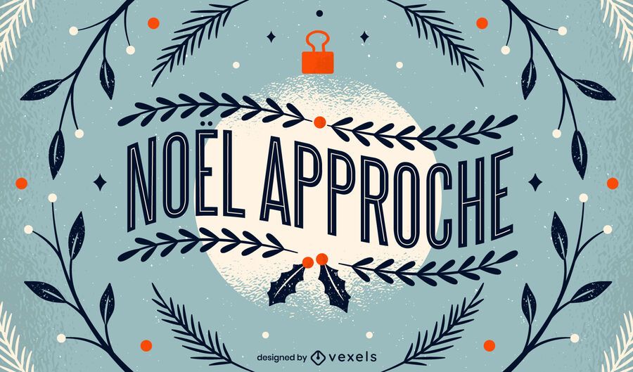 Design de letras de Natal francês Design de letras de Natal francês