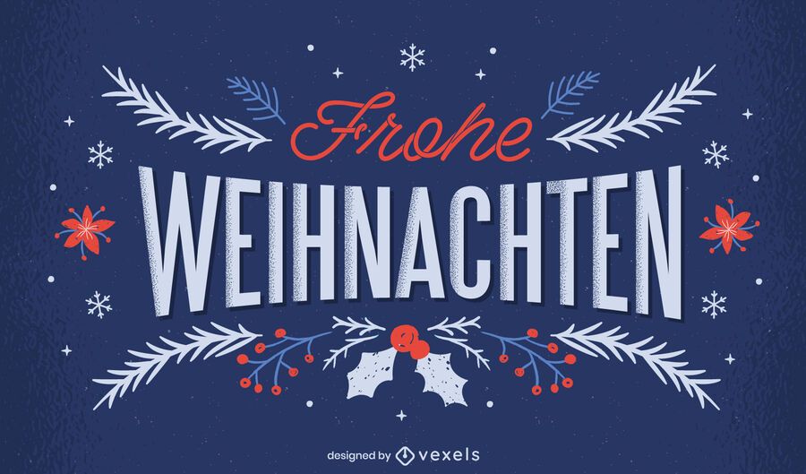 Christmas Frohe Weihnachten Lettering - Vector Download