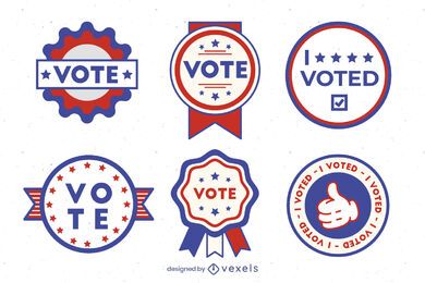 Votar conjunto de insignias de usa