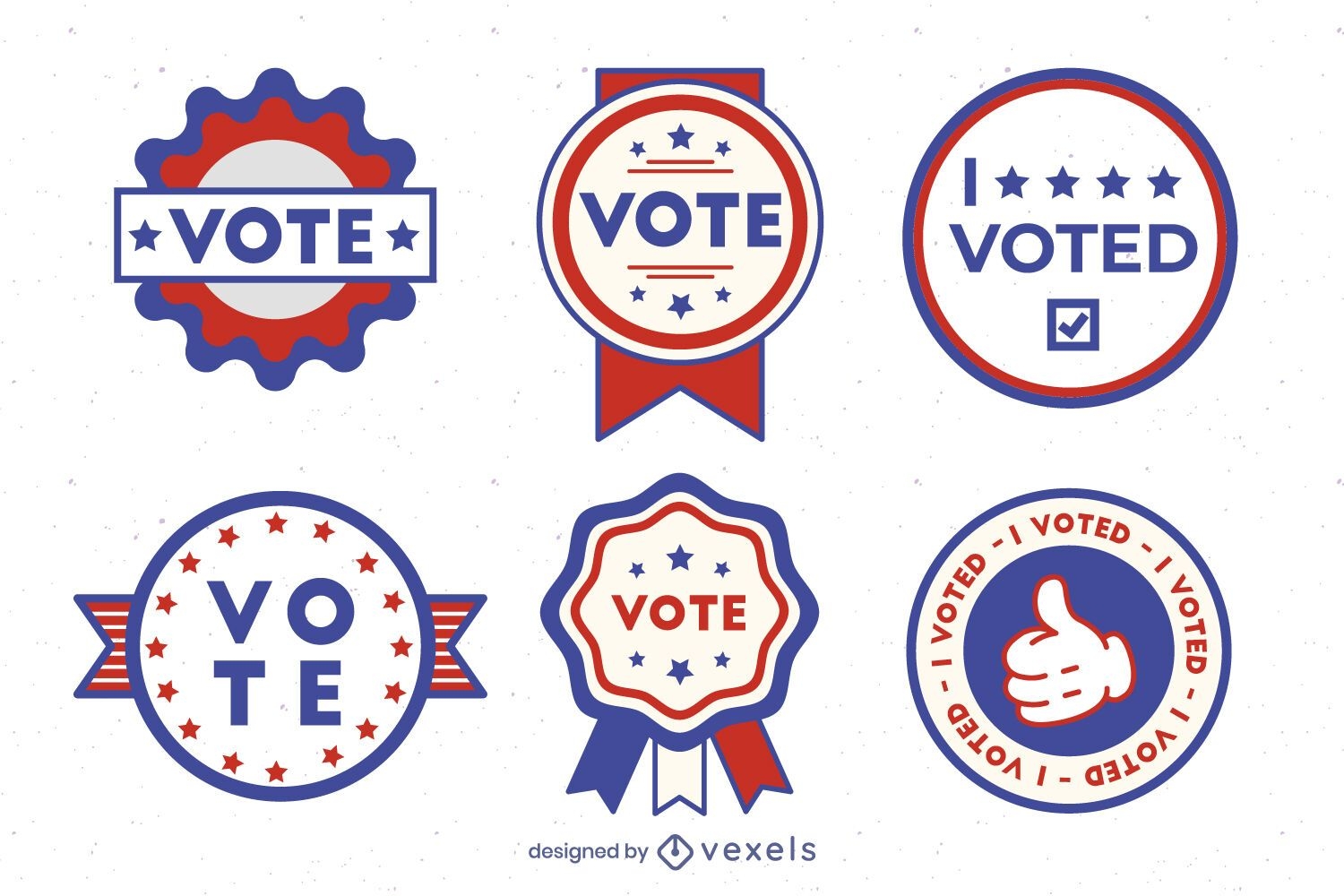 Conjunto de emblemas da Vote EUA