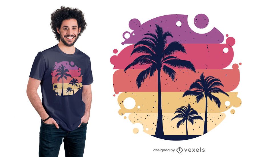 Design de camisetas tropicais de verão Design de camisetas tropicais de verão
