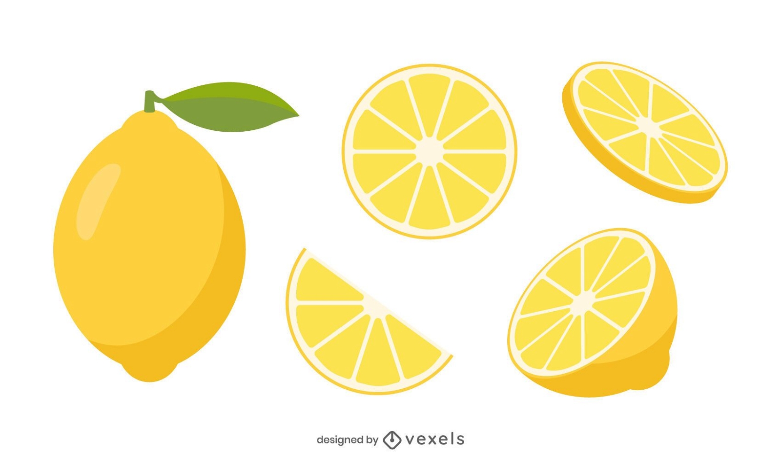 Conjunto de vector de rodajas de limón