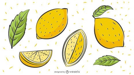 Conjunto de ilustración de limones