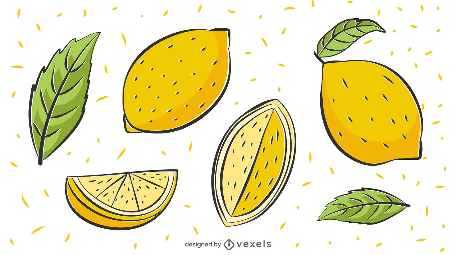 Zitronen-Illustrationssatz