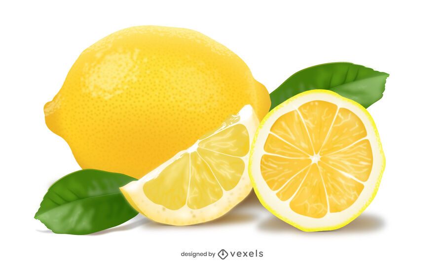 Diseño de ilustración de limones realista Diseño de ilustración de limones realista