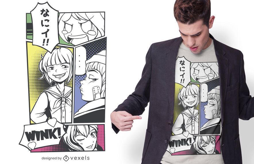 Manga panels t-shirt design Manga panels t-shirt design