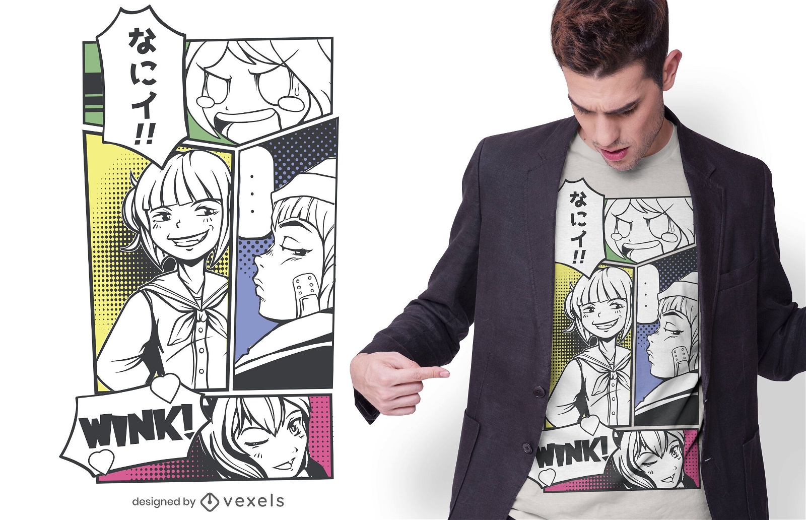 Manga panels t-shirt design