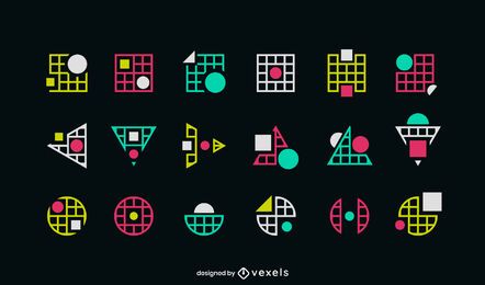 Conjunto de logotipos de formas geométricas