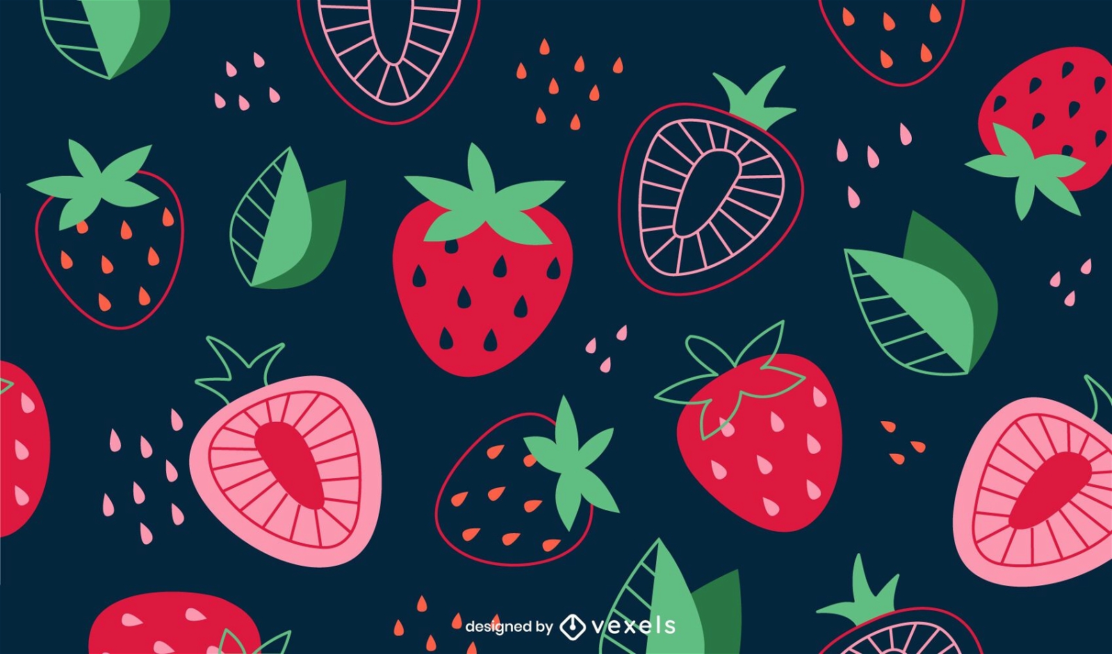 Geschnittene Erdbeeren Hintergrunddesign