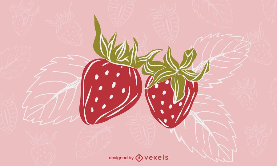 Strawberry leaves illustration design Strawberry leaves illustration design