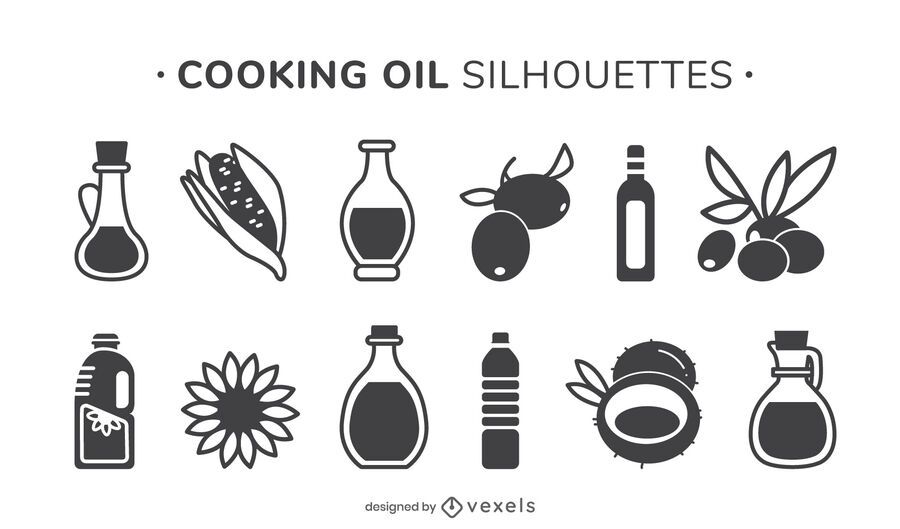 Conjunto de silhueta de óleo de cozinha Conjunto de silhueta de óleo de cozinha