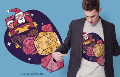 Diseño de camiseta Santa Roleplaying Dice Diseño de camiseta Santa Roleplaying Dice