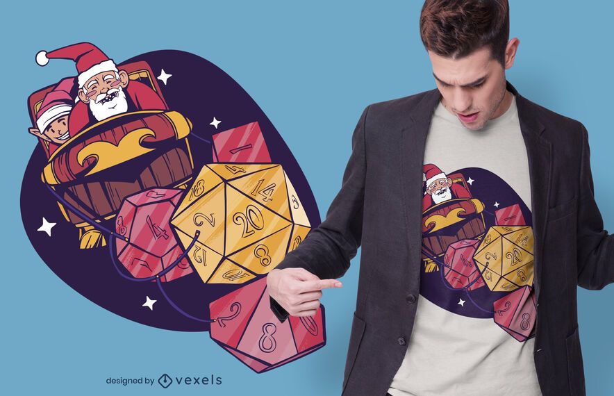Diseño de camiseta Santa Roleplaying Dice Diseño de camiseta Santa Roleplaying Dice