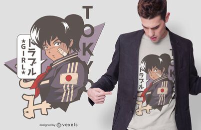 Ärger Mädchen Tokio T-Shirt Design Ärger Mädchen Tokio T-Shirt Design