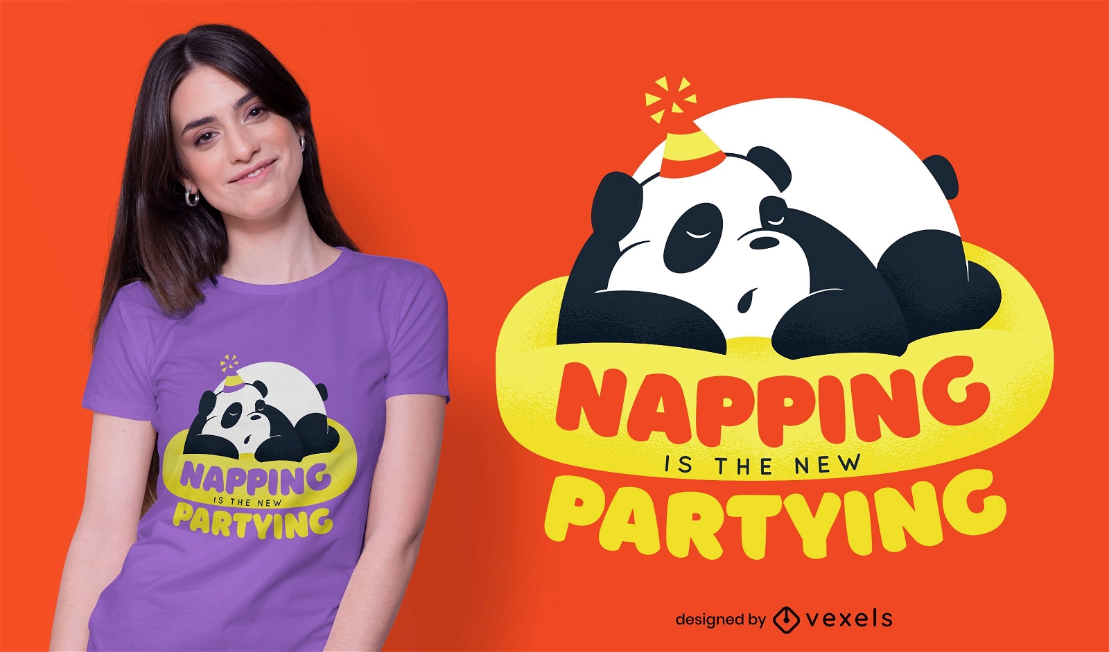 Panda Nickerchen T-Shirt Design