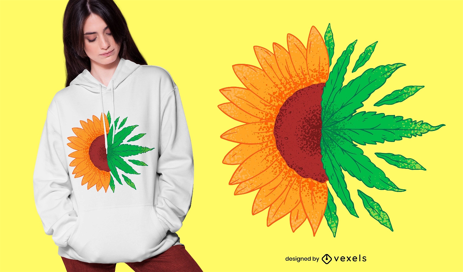 Sunflower weed t-shirt design