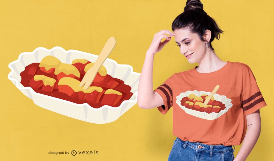 Diseño de camiseta Currywurst Illustration Diseño de camiseta Currywurst Illustration