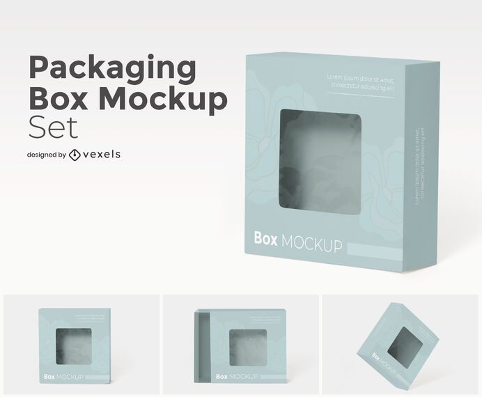 Packaging box mockup set Packaging box mockup set
