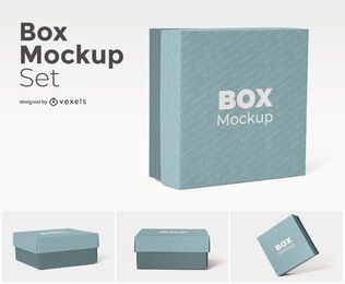 Conjunto de maquetas de caja cuadrada